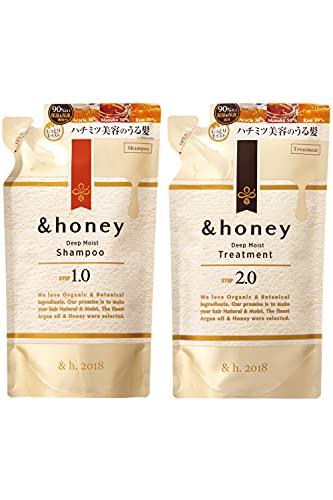 アンドハニー ディープモイスト シャンプー トリートメント 詰め替え セット『超しっとり オーガニック 処方の集中保湿』
