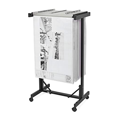 Adir Mobile Blueprint Storage - Horizontally Adjustable Vertical Poster Display Rack/Plans Holder - File Organizer Stand For Home, Office (Black) #TOP7