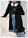 RoseSeek Girl's Hooded Open Front Long Cardigan Long Sleeve Ribbed Knit Sweaters Outerwear Black 11Y