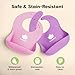 KeaBabies 2-Pack Silicone Baby Bibs for Eating - Sturdy Food-Grade Silicone Bibs for Babies Girl, Boy, Large Food Catcher, Clean & Put On Easily, Waterproof Toddler Feeding Essentials (Cotton Candy)