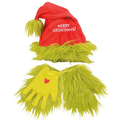 Gants et bonnet Grinch Dr. Seuss Department 56 de Noël en taille unique pour adulte