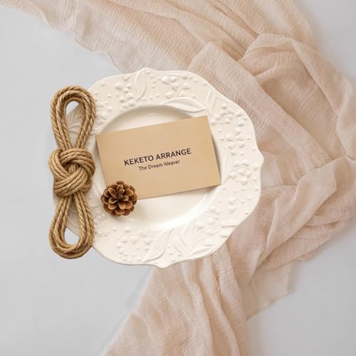 Image of Light Beige Cheesecloth Table Runner 120 Inches for Party Home Decorations | For Wedding Baby Shower Bridal Shower Birthday Engagement Party 10FT Rustic Boho Home Decor