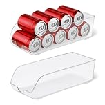 Amazon Basics Food and Drink Can Organizer for Fridge or Pantry, 2-Piece Set, Self-Dispensing, Transparent Sides, non-stackable