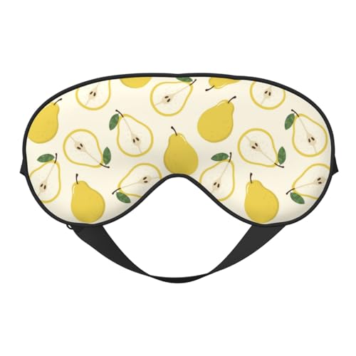 Antifaz para dormir para mujeres y hombres, divertida máscara de viaje con hebilla ajustable de color amarillo pera, máscara de dormir para apagón, máscara de dormir suave para mujeres y hombres