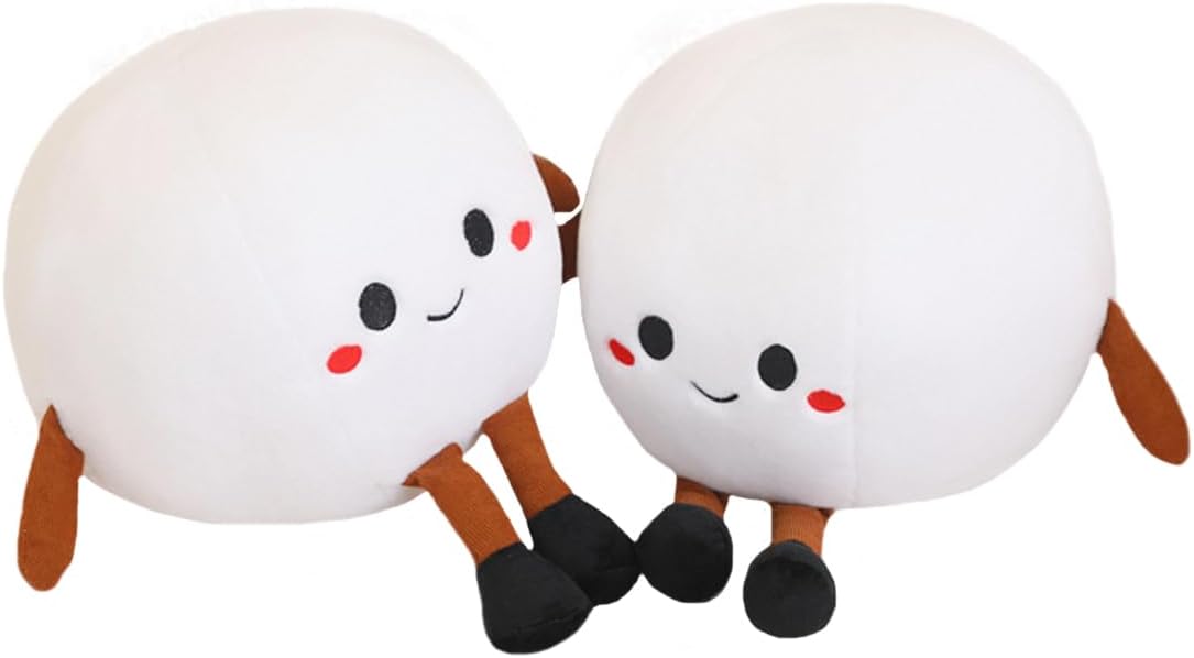 ELAINREN 2Pcs Pingpang Ball Plush Toy Sport Ball Stuffed Doll Gifts/Racket(27x18cm)/Ball(35x45cm)