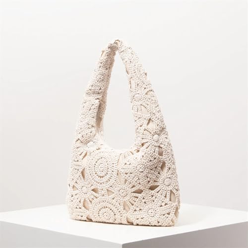 Women Stylish Knitted Straw Shoulder Bag Bohemian Crochet Design Premium Travel Must Have For Vacation3
