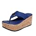 URIBAKY - Sandalias para mujer, transpirables, con tacón compensado, zapatillas de ocio al aire libre, Azul (azul), 37 EU