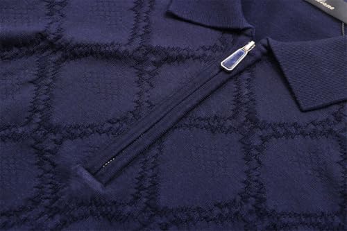 Men's Wool Warm Long-Sleeved Embroidered Zipper Stretch Straight Sweater3