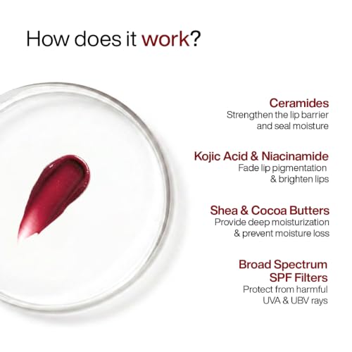Image of WishCare Tinted Lip Balm SPF 50 PA++++ | Brightening Lip Balm for Dark Lips | In-Vivo Tested | Kojic Acid & Niacinamide | For Women | 5g (Blush Red)