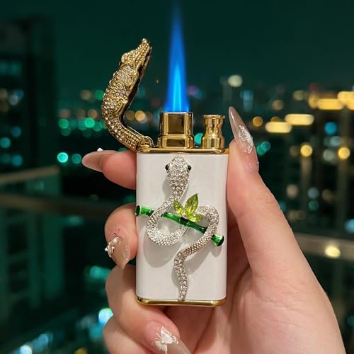Encendedor Dual Flame para Mujeres, Serpiente 3D Plateada miniatura 2