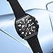 OLEVS Mens Black Watch Luxury Dress Stainless Steel Watches Large Chronograph Silicone Strap Waterproof Square Watch for Men
