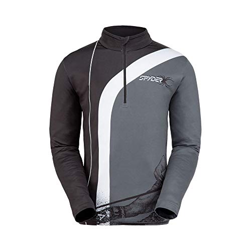 Col en T zippé Rival Homme Spyder noir pour le sport d'hiver