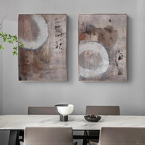 Toile abstraite œil moderne 50x70cm pour habiller un salon mat