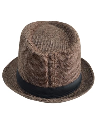Image of BookMyCostume Brown Western Cowboy & Ballroom Style Hat| Fancy Dress Accessory for Dance, Stage Shows & Theme Parties For Kids
