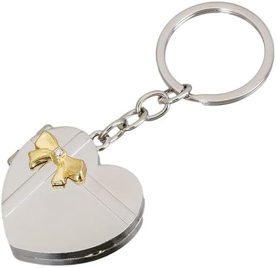 Iconic Keychains Iconic Keychains Heart Shape Double Photo Frame Metallic Keyring Key ...