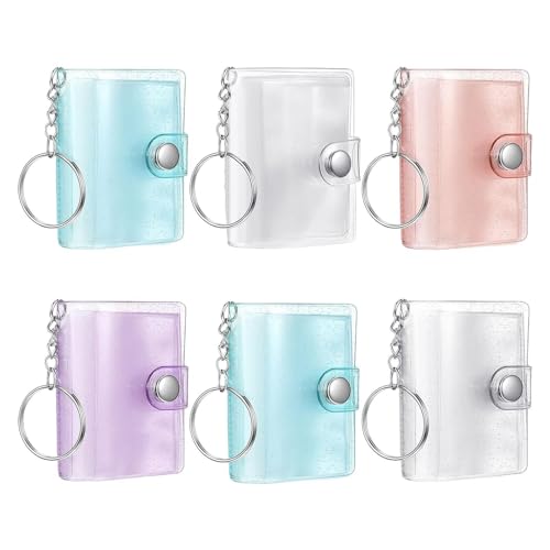 Libro de imágenes pequeño: colgante vintage portátil de 5 cm, portafotos de bolsillo, llavero mini álbum, libro de recuerdos coleccionable | Portafotos de 6 piezas para niños, adolescentes, adultos, f