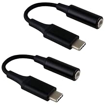 USB C to 3.5mm Headphone Adapter Compatible with Vivo iQOO 12 with Digital DAC Chip Thats Dual 1/8 inch TypeC/PD! 2Pack / Black