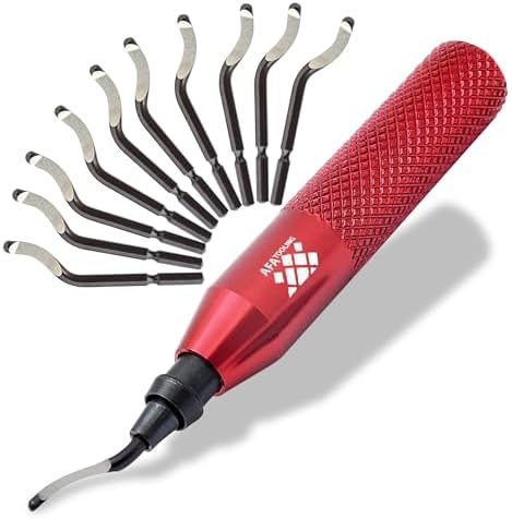 AFA Tooling Deburring Tool Kit with 11 High Speed Steel BS1010 Blades | Precision Edge Burr Removal on Copper, Iron, Brass, and PVC Plumbing Pipes, 3D Printing Plastics, Resin Art, and Metal Work