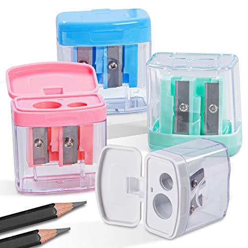 Golcellia 4 Pcs Small Pencil Sharpeners Manual For Kids, Colored, Hand Pencil Sharpener, Classroom #TOP30