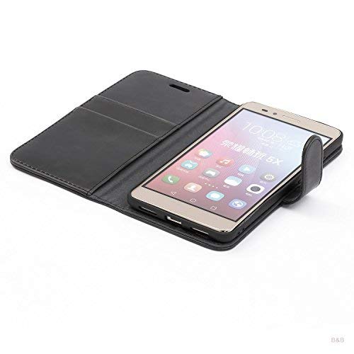 Custodia A Libro In Similpelle Moex Per Huawei Honor 5X / GR5 (2016) - Nero, Con Portafoglio E Supporto - 4