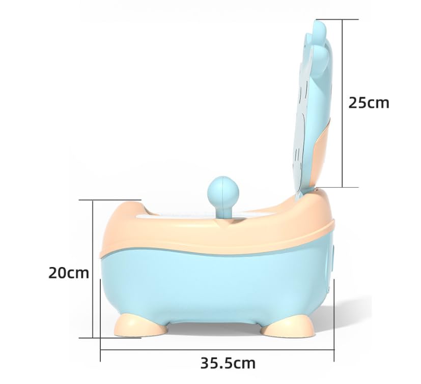 Vasino WC Vasini per bambini da 1 a 6 anni, per bambini e bambine, con dinosauro, per bambini da 1 a 6 anni, con coperchio posteriore (blu)