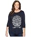 Lucky Brand Women's Plus-Size Embroidered Peacock T-Shirt