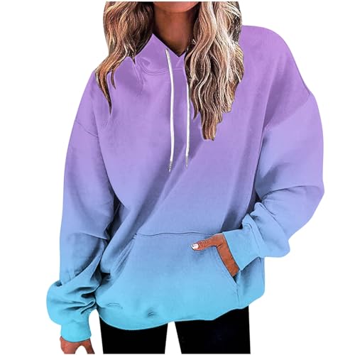 Sweat à capuche surdimensionné dégradé pour femme coupe ample