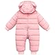 LSERVER Neugeborener Strampler Baby mit Kapuze Fleecever Dickter Jungen Schneeanzug Mädchen Warmer Daunen Overall Kinder Niedliche Winter Anzüge, Rosa, 66