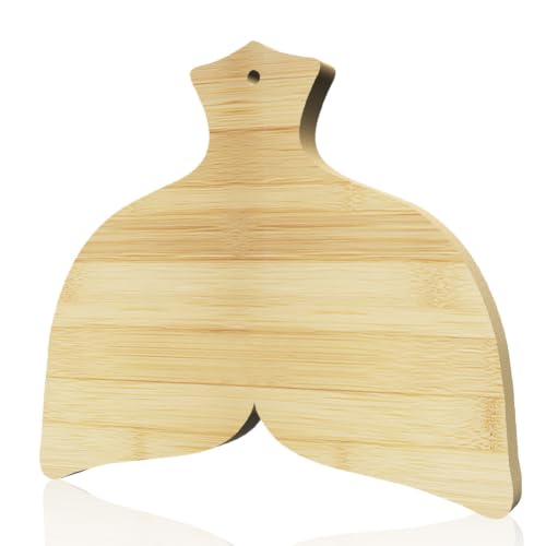 Tabla de Cortar de Madera en Forma de Cola de Ballena 34x25x1.5 cm