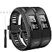 HSWAI Compatible Bands Replacement for Garmin Vivosmart HR,Soft Silicone with Metal Buckle Wristband for Garmin Vivosmart HR(Two Black)