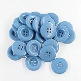 Leekayer 1.2 Inch Sewing Buttons Blue Color Plastic Button 4 Hole Resin Buttons for DIY Handmade...