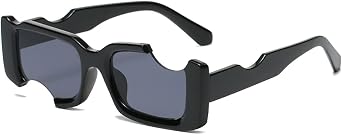 Irregular Small Rectangle Sunglasses Women Vintage Punk Sun Glasses UV Protection by LJCZKA