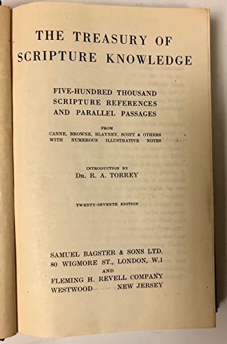 The Treasury of Scripture Knowledge (27th edition) B00W033S90 Book Cover
