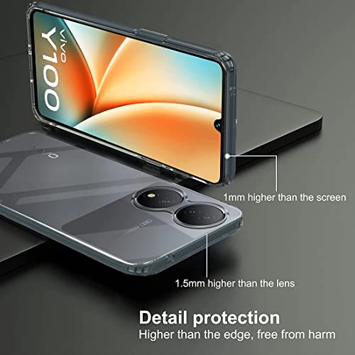 Image of Fashionury Crystal Clear Case for Vivo Y100 / Vivo T2 5G | Yellowing Resistance | Transparent TPU Silicone | Raised Camera Lips | Slim Transparent Cover