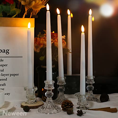 image for Neween Flameless LED Taper Candles Flickering with 10-Key Remote, Hang