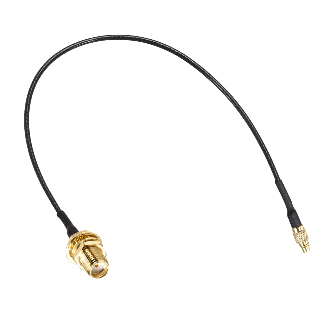 Oiyagai 2 Pezzi Cavo Jumper RG316 SMA Femmina A MMCX Maschio Angolo Retto Con Linea Di Collegamento, Adattatore Estensore Antenna Coassiale RF (30cm/11.8