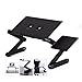 Produktbild Verstellbarer Laptop-Schreibtisch aus Aluminium Ergonomisches tragbares TV-Bett Lap Desk Tablett Tischständer Notebook-Tisch Schreibtisch mit Mauspad Schwarz, JVCZ