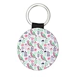 Llavero redondo con diseño floral de pájaro verde salvia para novio, llaveros de amistad para mujeres, llavero de graduación, impresionante colgante de mochila, regalo para adolescentes, niñas, mamá