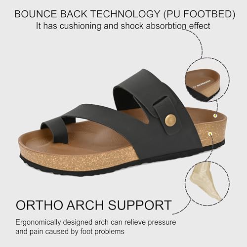 Image of Centrino Men's Berkin-Style Slip-On Sandals | Open Toe Design | Soft PU Footbed | Lightweight & Comfortable | Arch Support | On-Grip Sole | Casual Outdoor Wear (9212)