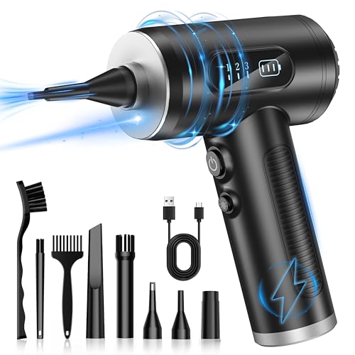 電動エアダスター2023年アップグレード3速調整100,000RPM送風力 エアダスター 電動 エアーダスター 超強力 充電式 1台多役 3段階