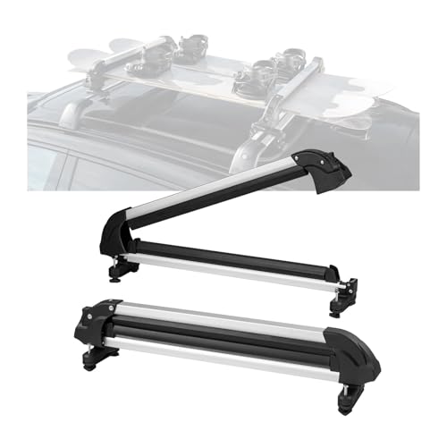 Ski and Snowboard Roof Rack 31.7-Inch Universal Ski Rack for Car Roof Fit Most Crossbars Carry Up to 6 Pairs of Snowboards