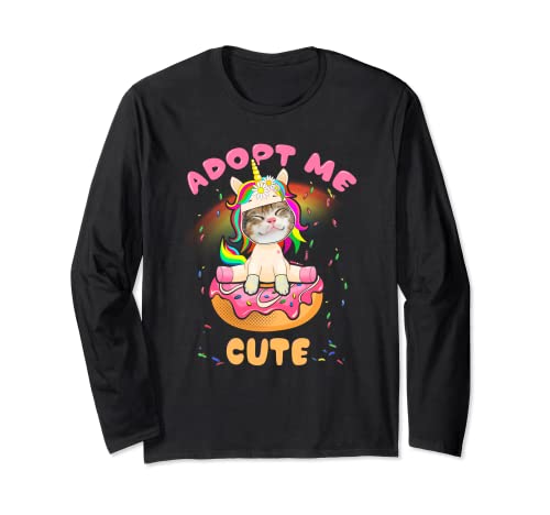 Adopt Me Pets Cute Cat Donut Unicorn Long Sleeve T-Shirt