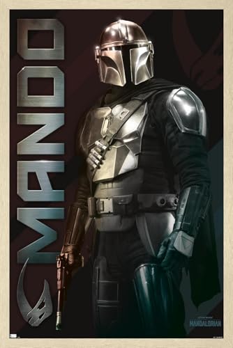 Trends International Star Wars: The Mandalorian - Name Wall Poster, 22.4L x 14.7W, Blonde Framed Version