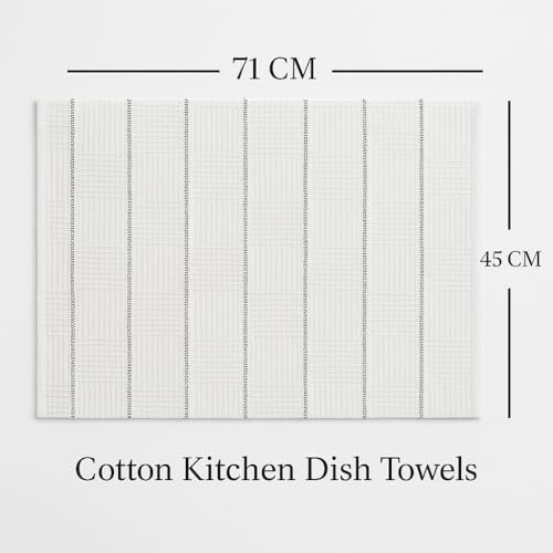 Image of 100% Cotton Multi-Purpose Kitchen Cleaning Cloth - Wet & Dry Use - 18 x 28 Inches (Set of 2) - Solid White Towel for Mopping, Dusting, and General Cleaning