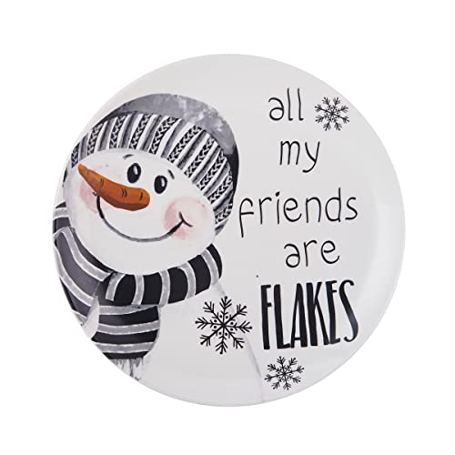 Fitz And Floyd Snow Days Snowman Set Of 4 Appetizer Salad Plates, 8.25 Inch, Multicolored #TOP7