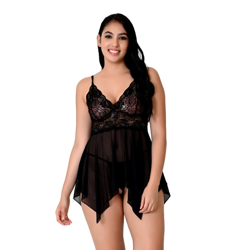 Image of Love Maker Women Honeymoon Special Babydoll Chemise Lingerie Night Dress for Wedding Night Small to 3XL