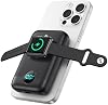 Cargador portátil magnético para iPhone y Apple Watch, 10800mAh 25W PD QC4.0 carga rápida USB C power bank, 4 salidas con imanes en ambos lados, batería esencial para viajes compatible con iPhone 17/Air/16/15/14/13/12 2