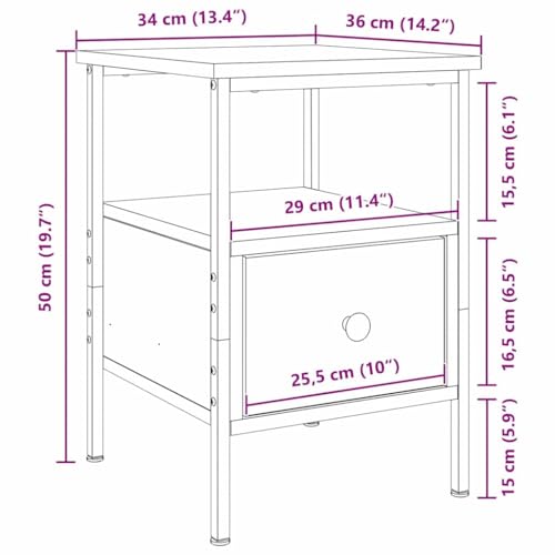 Table de chevet chêne noir compacte pour optimiser le rangement des petits espaces
