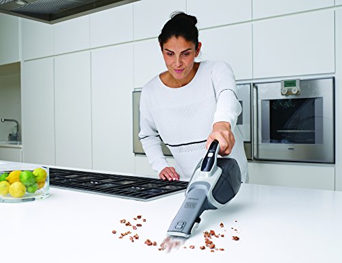 BLACK+DECKER Aspirateur de table à main sans fil, 10,8W, Technologie cyclonique, Prolongateur intégré, 7,2V, DVJ215J-QW, 500 ml, Blanc - Image 4