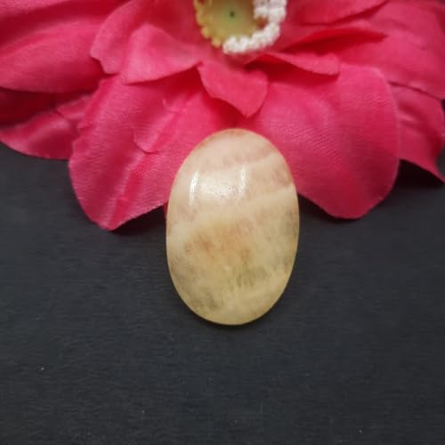 Agate jaune naturelle 66 carats, cabochon d'exception pour joaillerie